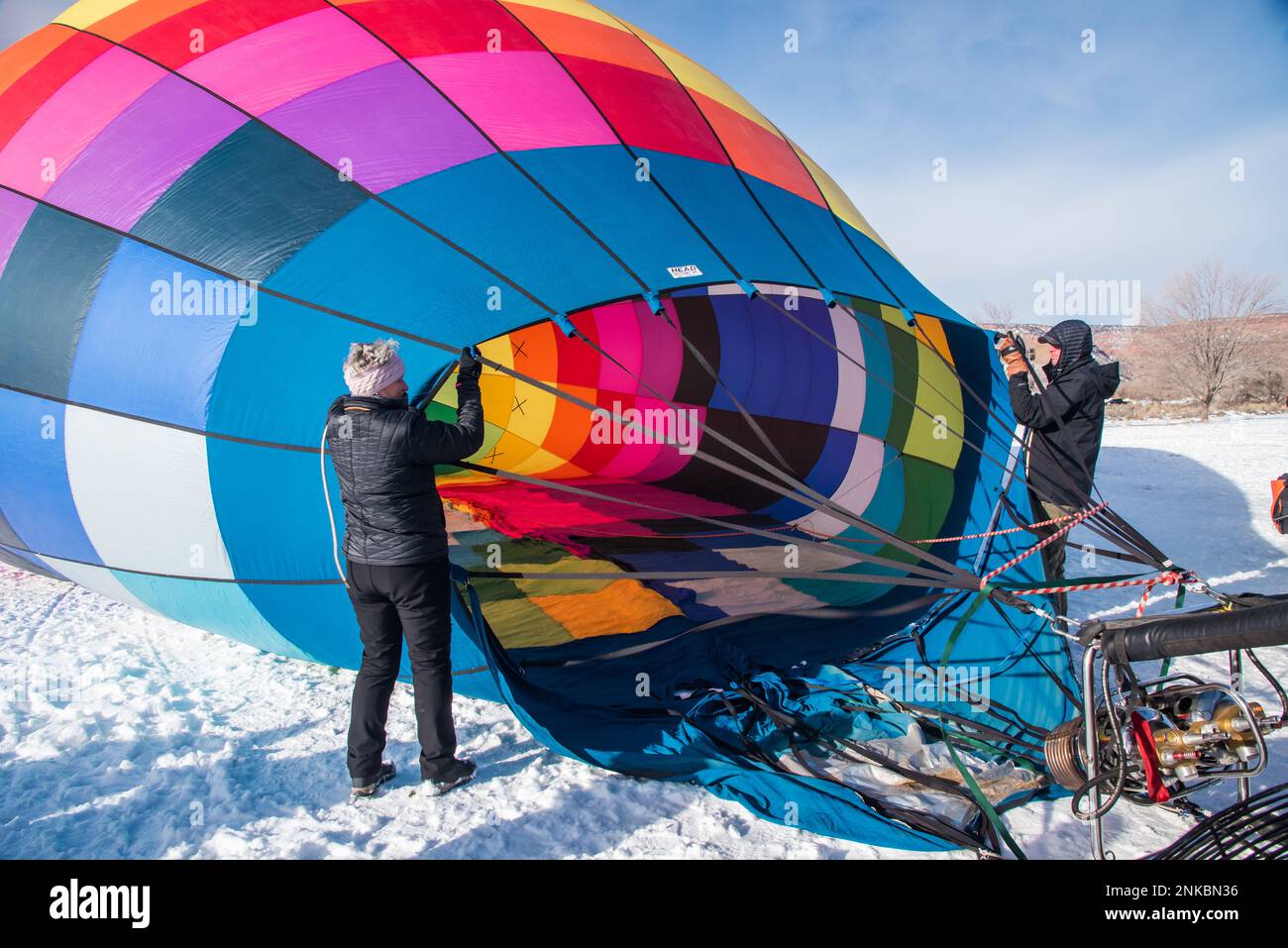 Kanab, Utah, USA - 18. Februar 2023. Das jährliche Ballons and Tunes Festival findet in der 3. Februar-Woche in diesem wunderschönen Land mit roten Felsen statt. Stockfoto