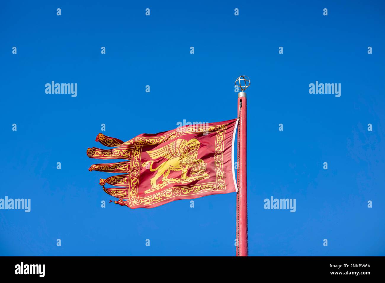 Flagge der ehemaligen Republik Venedig, Italien Stockfoto
