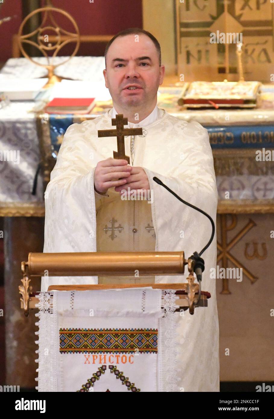 The Rev. Petro Zvarych celebrates the Divine Liturgy at St. Michael the