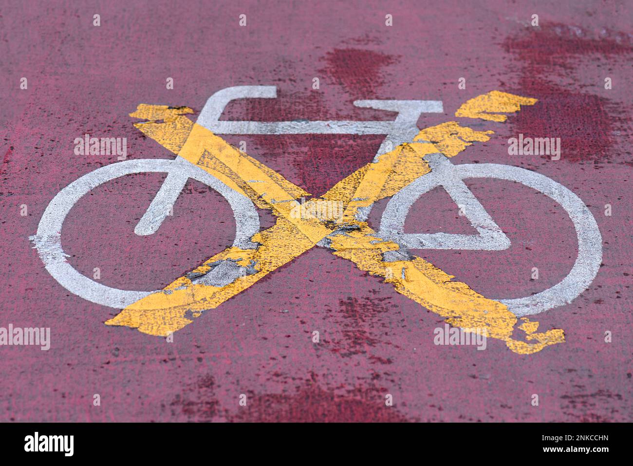 Verkehrsschild, Fahrradweg geschlossen, Nürnberg, Mittelfrankreich, Bayern, Deutschland Stockfoto