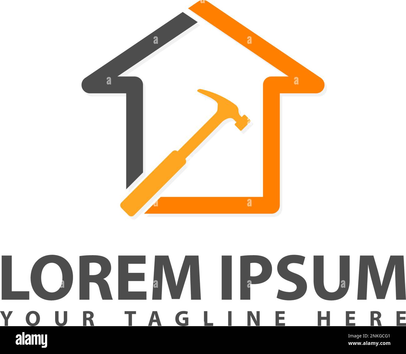 Logo-Design der Hausrenovierung Stock Vektor
