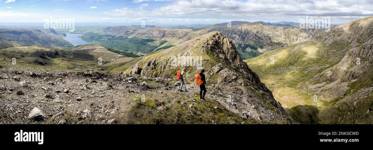 Wanderungen auf der Mountain Pillar, Western Fells, Lake District, England Stockfoto
