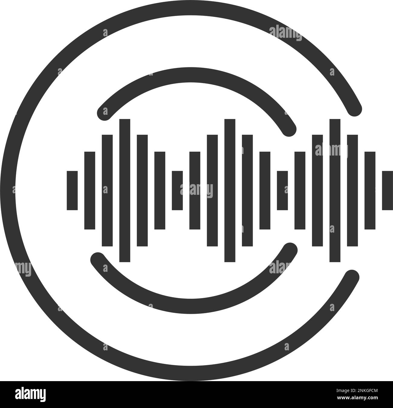 Sound Wave Musik Wave Logo-Vorlage Symbol Illustration Markenidentität. Isolierte und flache Illustration. Vektorgrafik Stock Vektor