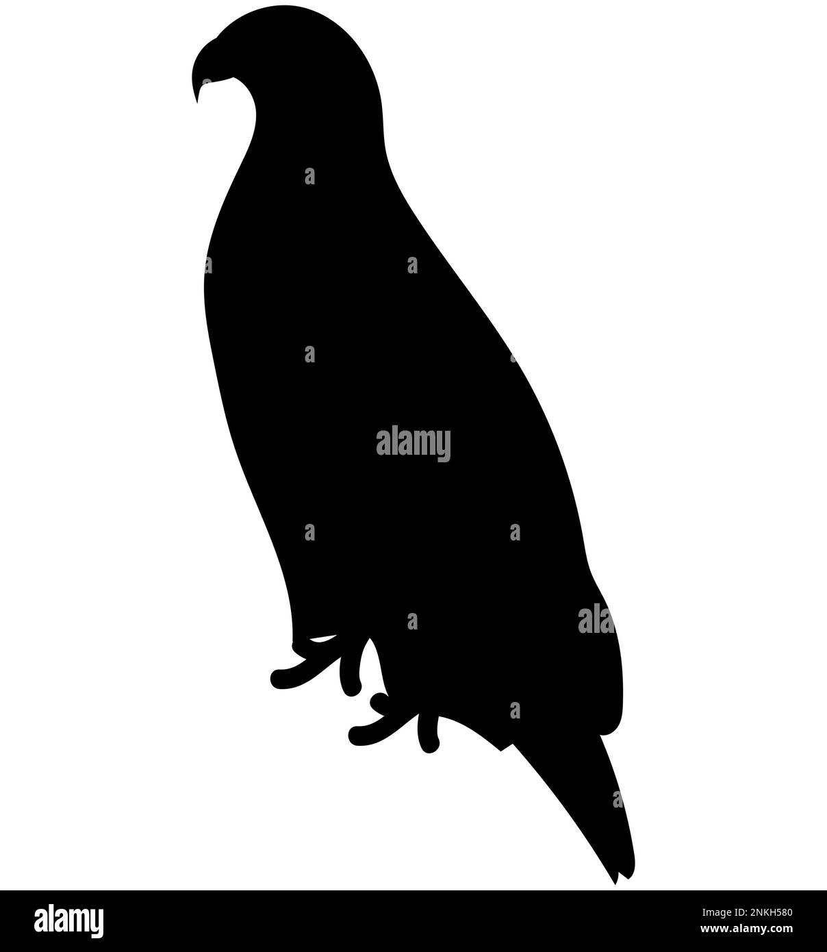 Schwarze Silhouette eines Weißkopfadlers Stock Vektor