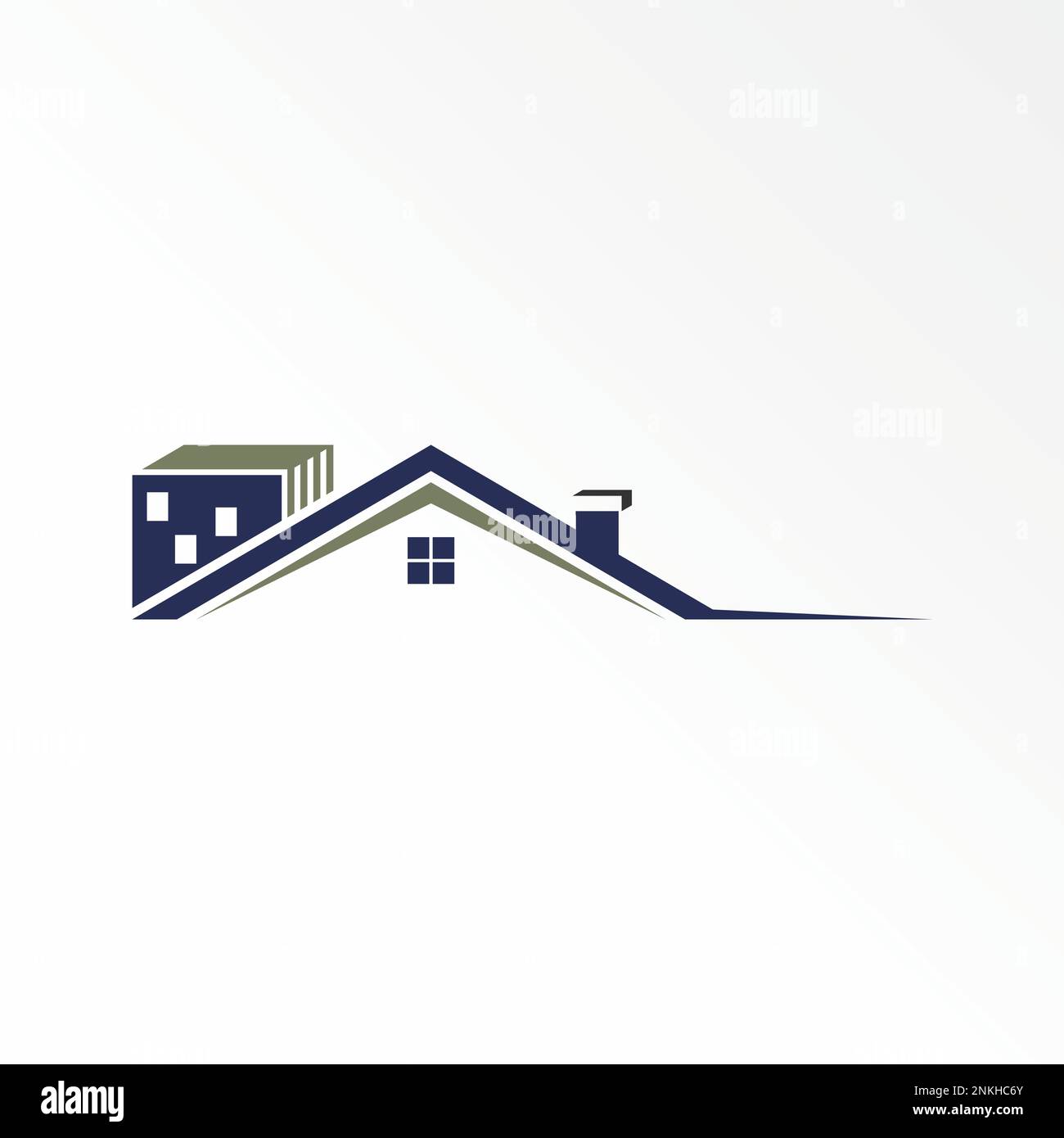 Einfaches und einzigartiges Dachhaus und Gebäude wie die Stadt Grafik Symbol Logo Design abstraktes Konzept Vektorstock Haus oder Grundstück Stock Vektor