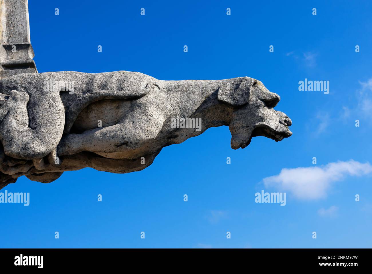 Blick auf den Gargoyle auf dem Rathaus von Dijon, Frankreich Stockfoto