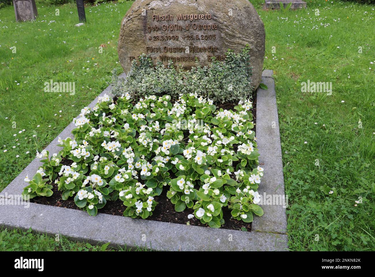 Grab von Margareta Fouché d'Otrante, Prinzessin von Sayn-Wittgenstein-Berleburg Stockfoto