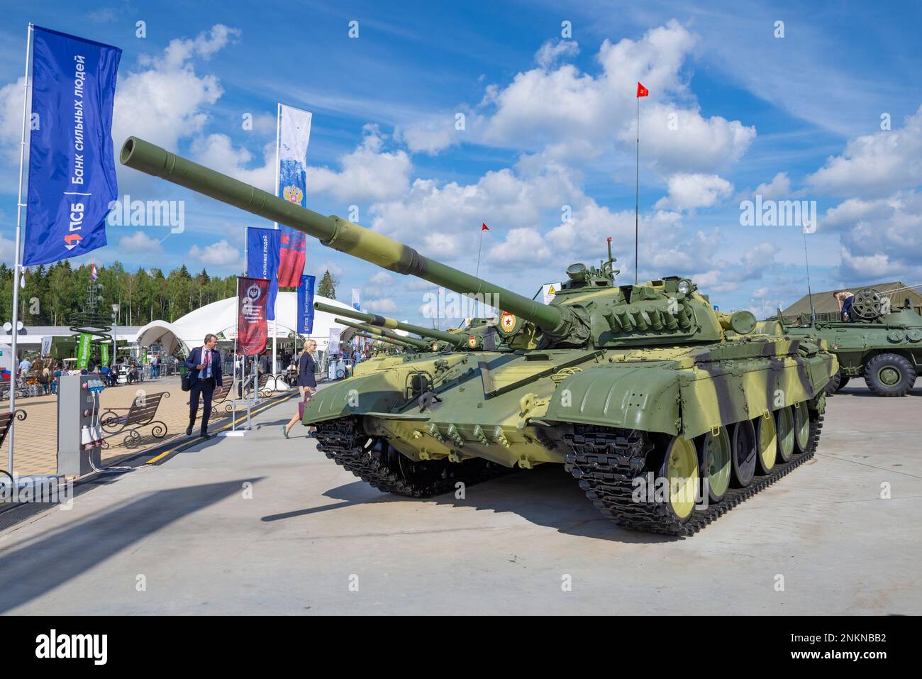 MOSKAU REGION, RUSSLAND - 25. AUGUST 2020: Sowjetischer Panzer des T-72M (Exportversion des Hauptpanzers des T-72A) auf dem internationalen Militär-T der Armee-2020 Stockfoto