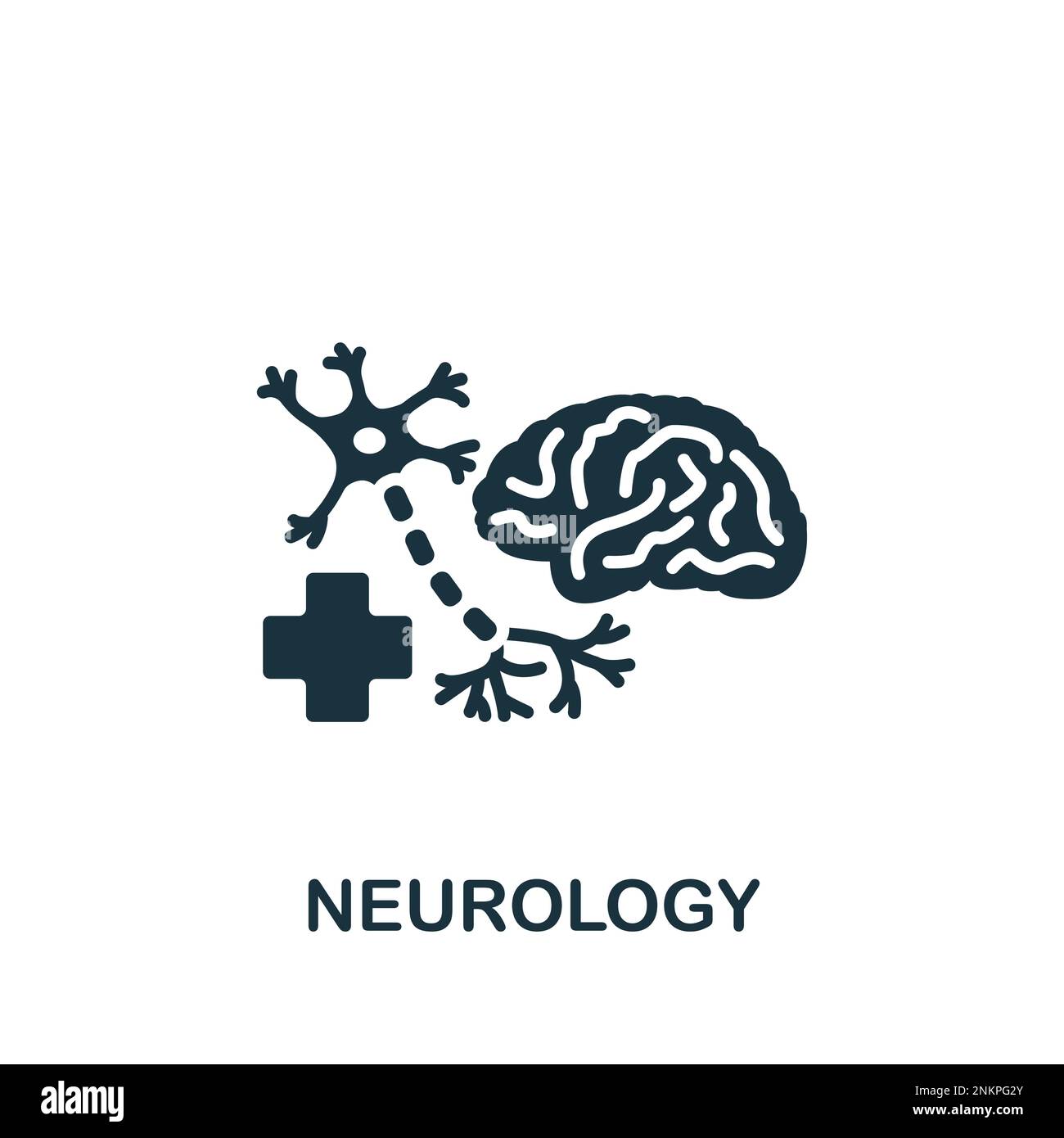 Neurologie-Symbol. Monochromes Einfaches Zeichen Aus Der Medizinischen ...