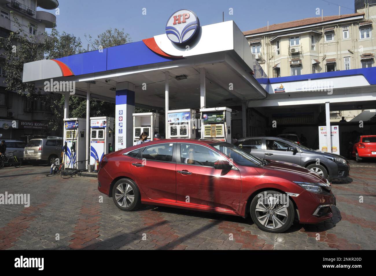 INDIEN. MAHARASTHRA. MUMBAI (BOMBAY) HP GAZ-STATION Stockfoto
