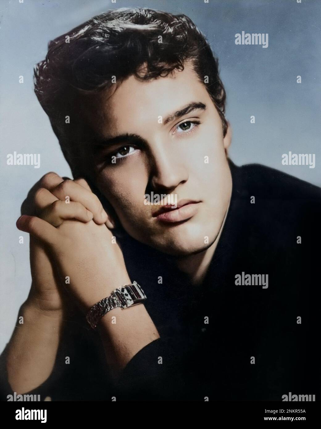 1956 Elvis Presley – Coloriertes Werbefoto Stockfoto