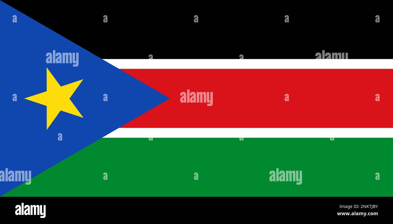 Nationale Flagge der Republik Südsudan Stockfoto