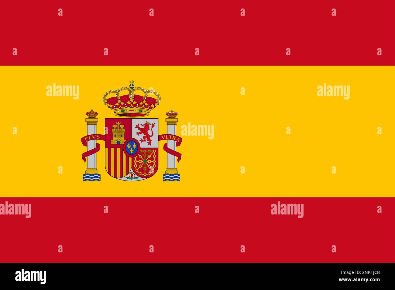 Nationale Flagge des Königreichs Spanien Stockfoto