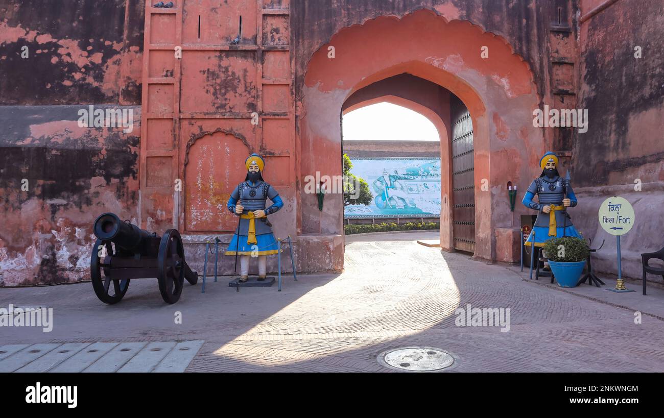 Campus Gate von Guru Gobind Singh Fort, Amritsar, Punjab, Indien Stockfoto