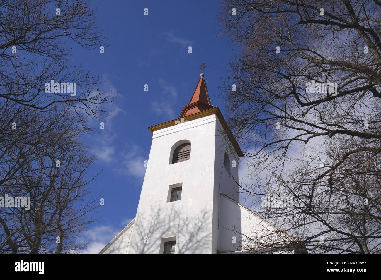 St. Veitskapelle im Winter, Szent Vid Kapolna, Koszeg Hills, Vas County, Ungarn Stockfoto