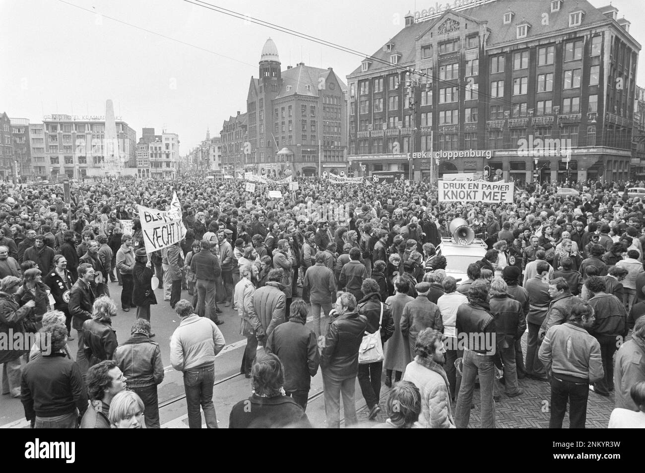 Niederländische Geschichte: Protest auf dem Dam-Platz ca. 4. März 1980 Stockfoto