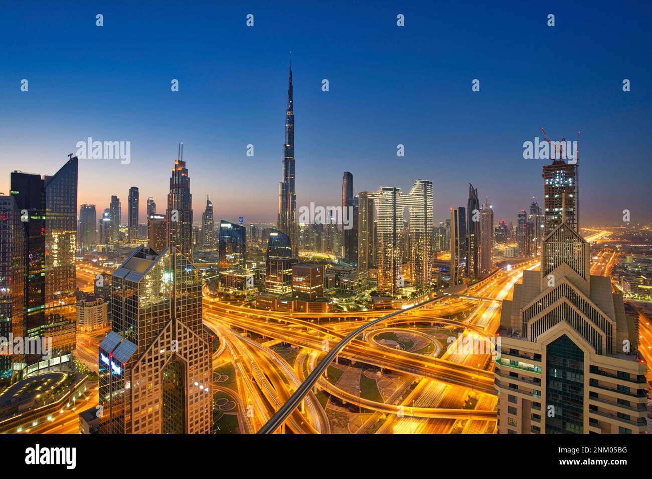 Foto des Sonnenaufgangs in Dubai Vereinigte Arabische Emirate Stockfoto