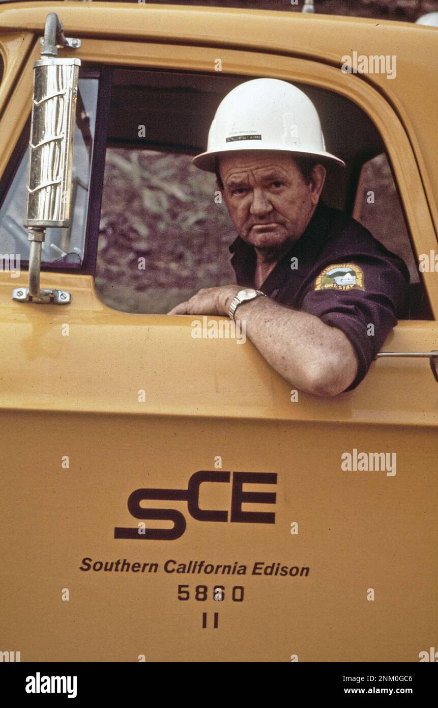 1970er Vereinigte Staaten: William Wingo, Forester mit Vorfahrt- und Landdepartement von Südkalifornien Edison, beschloss, die Holzfällerstraße zu sperren, um den Goldadler zu retten. 1972 Stockfoto
