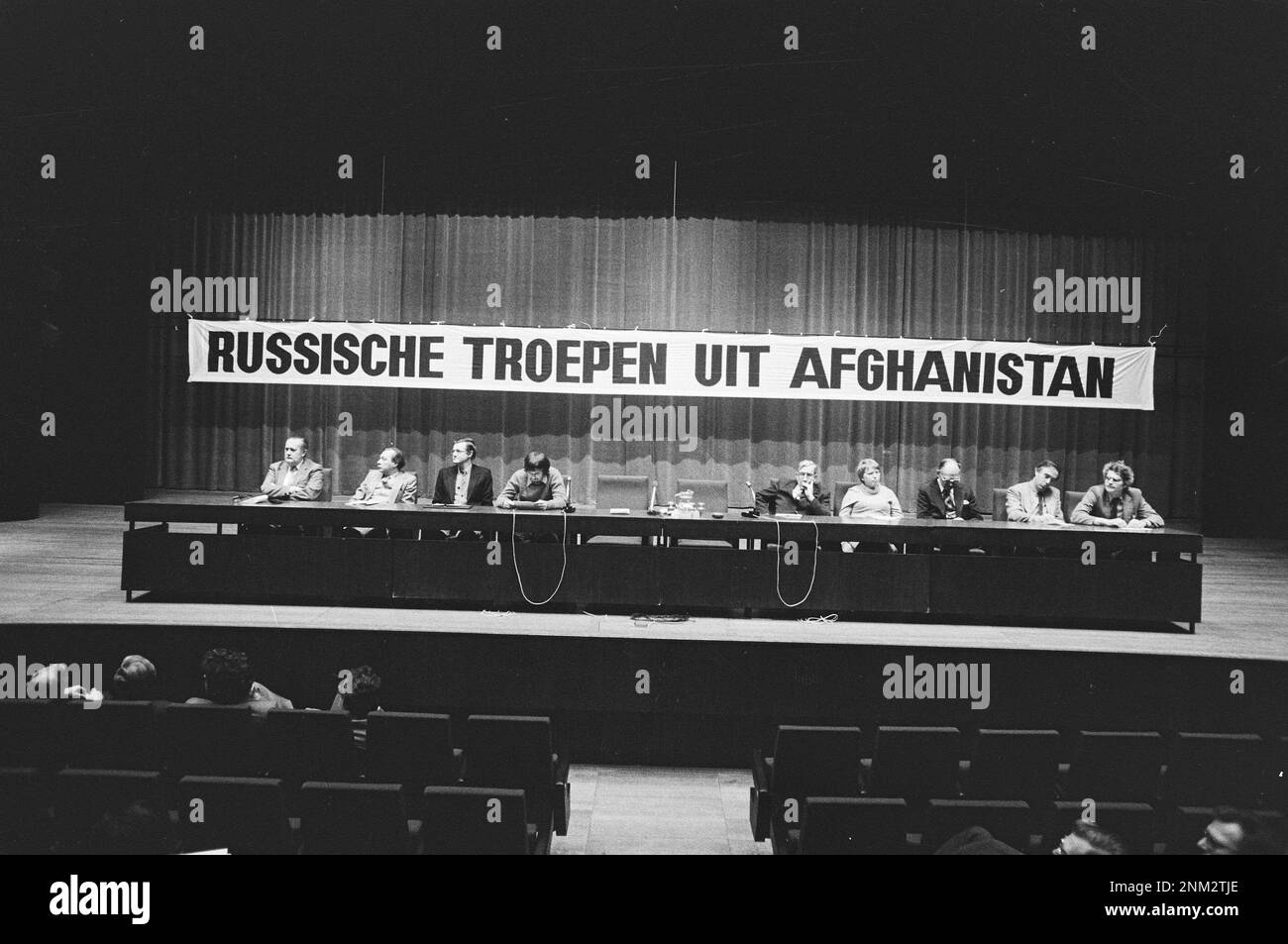 Niederländische Geschichte: Ein Protest in Utrecht gegen die russische Intervention in Afghanistan ca. 19. Januar 1980 Stockfoto