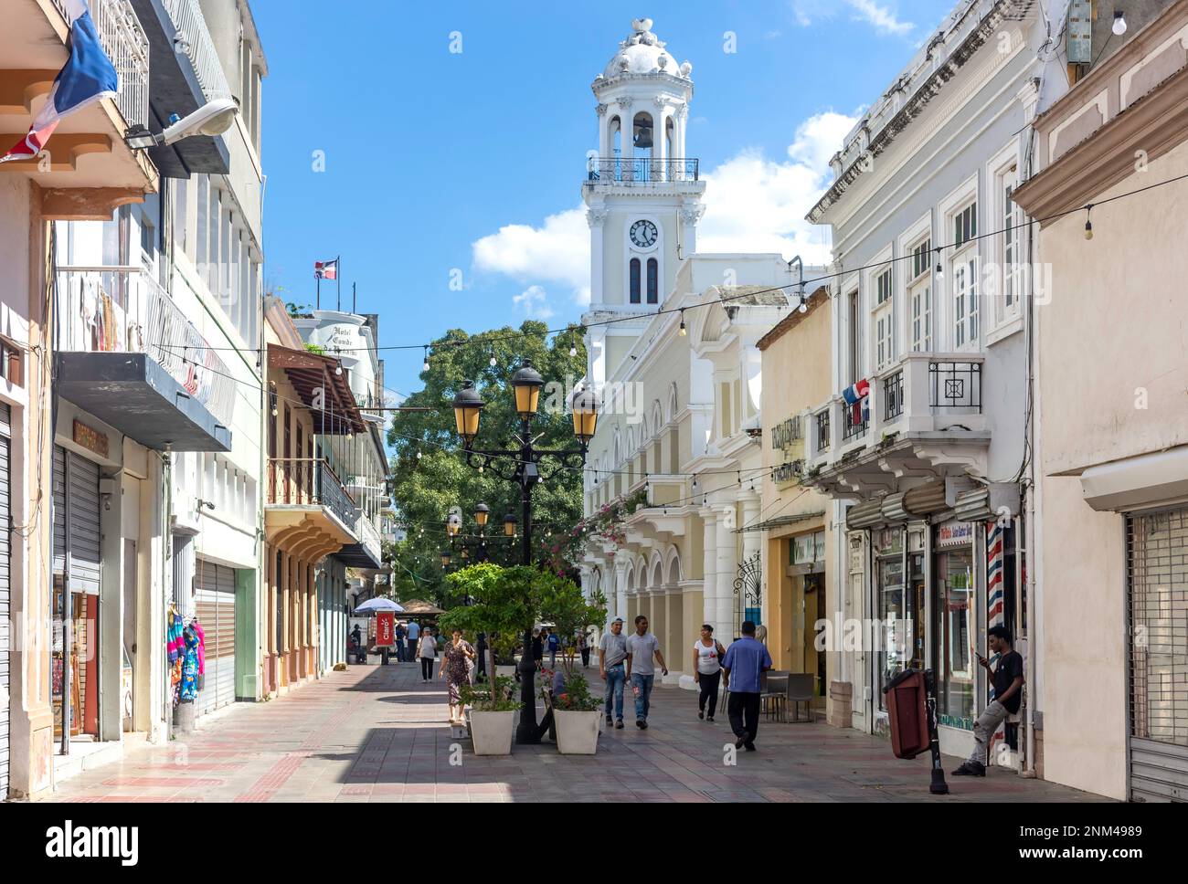 Fußgängerzone Calle El Conde, Santo Domingo, Dominikanische Republik (Republica Dominicana), Großantillen, Karibik Stockfoto