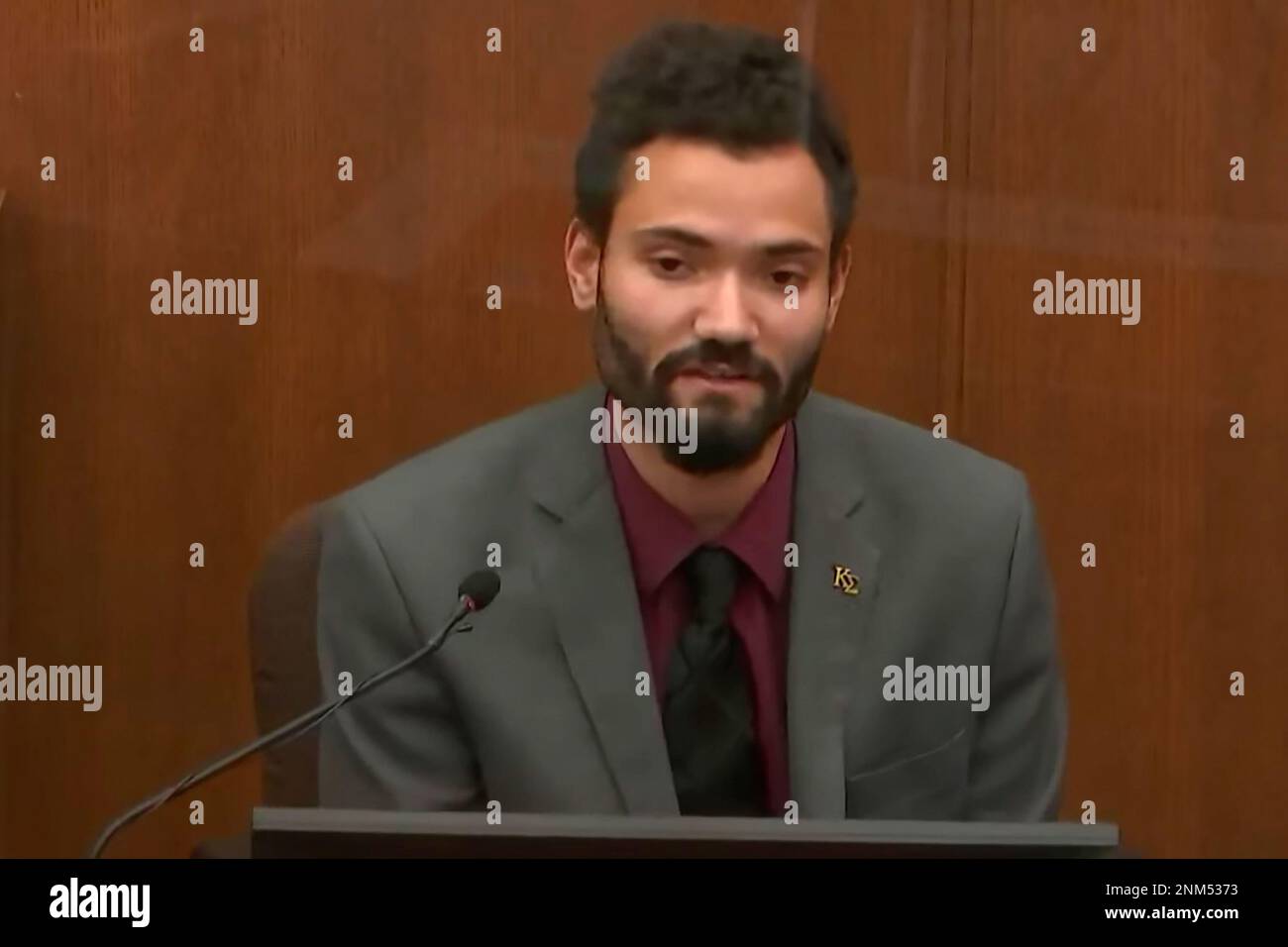 In this image taken from video, Thomas Hall testifies during the trial of former Brooklyn Center