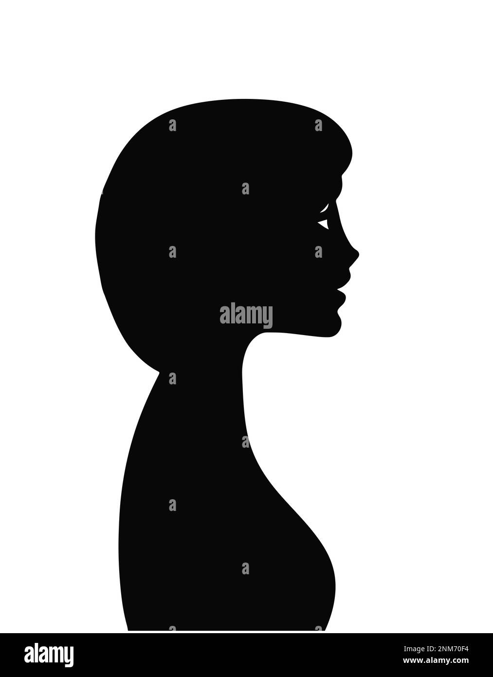Eine Frau hat ein Porträt im Profil, eine Silhouette Stock Vektor