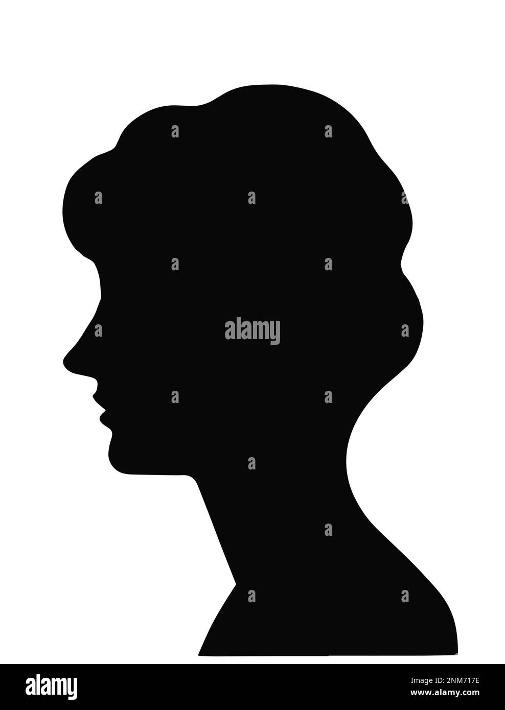 Stilisiertes Kopfprofil der Frau, Silhouette Stock Vektor