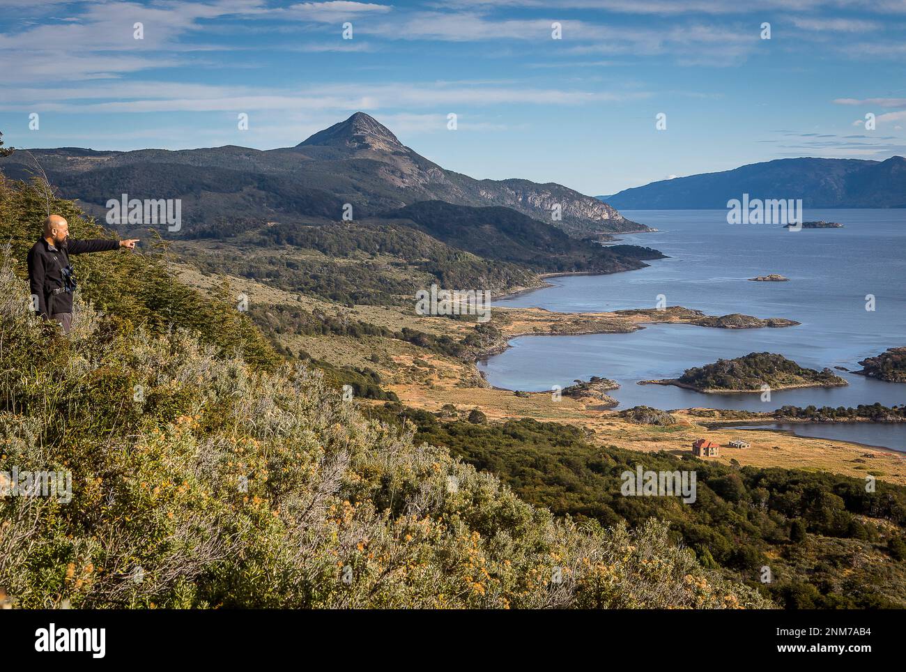 Wulaia Bucht, auch genannt Caleta Wulaia, Insel Navarino, Feuerland, Patagonien, Chile Stockfoto