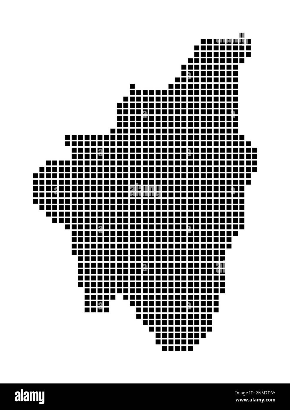 Lobos Island Karte. Karte von Lobos Island im gepunkteten Stil. Die Inselgrenzen sind mit Rechtecken für Ihr Design gefüllt. Vektordarstellung. Stock Vektor