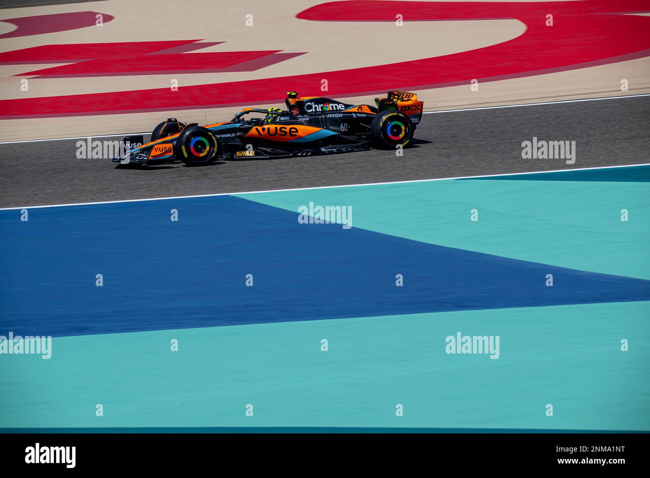 Sakhir, Bahrain, 24. Februar 2023, Lando Norris aus dem Vereinigten Königreich tritt um McLaren F1 an. Wintertests, die Wintertests der Formel-1-Meisterschaft 2023. Kredit: Michael Potts/Alamy Live News Stockfoto