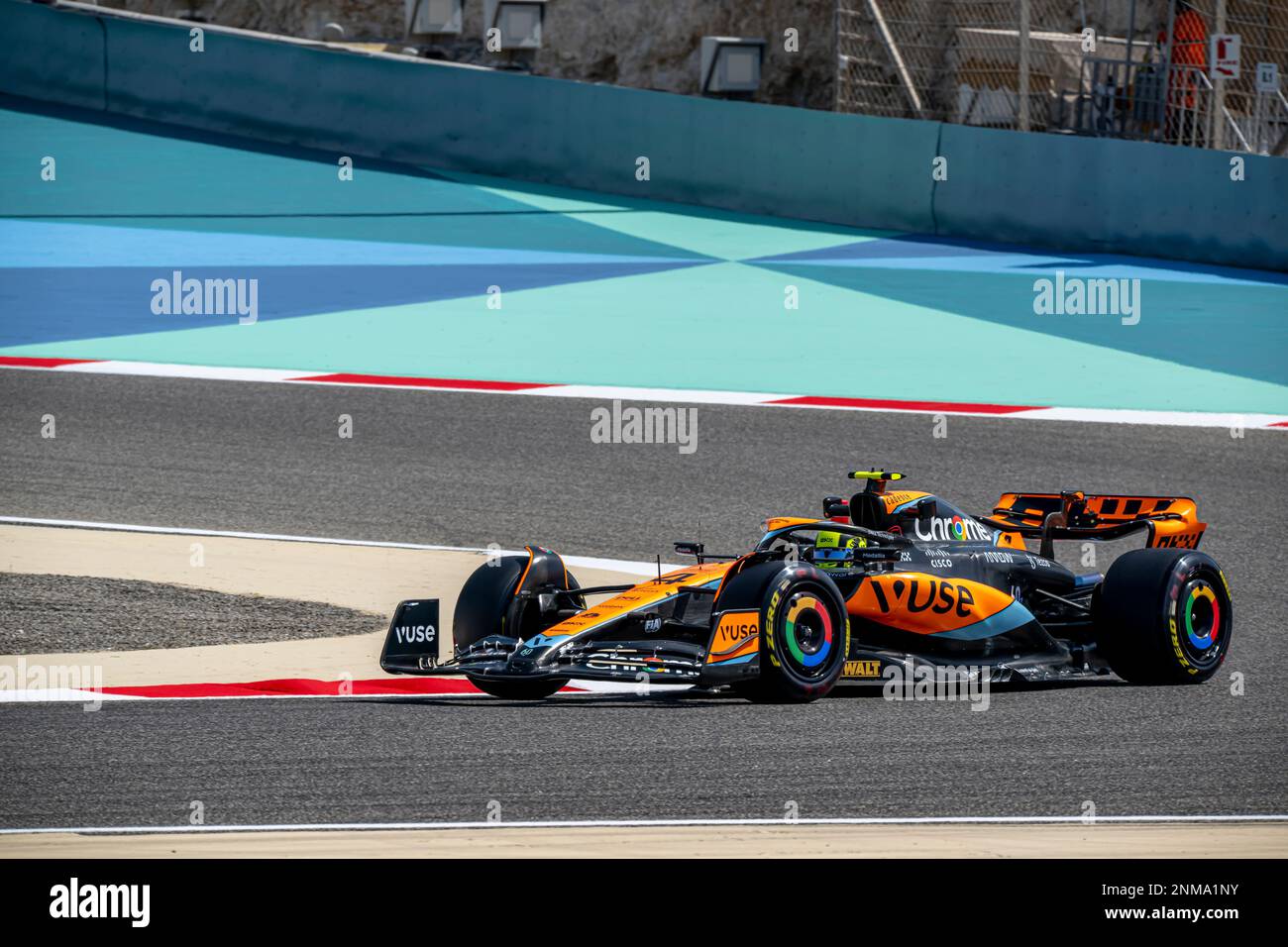 Sakhir, Bahrain, 24. Februar 2023, Lando Norris aus dem Vereinigten Königreich tritt um McLaren F1 an. Wintertests, die Wintertests der Formel-1-Meisterschaft 2023. Kredit: Michael Potts/Alamy Live News Stockfoto