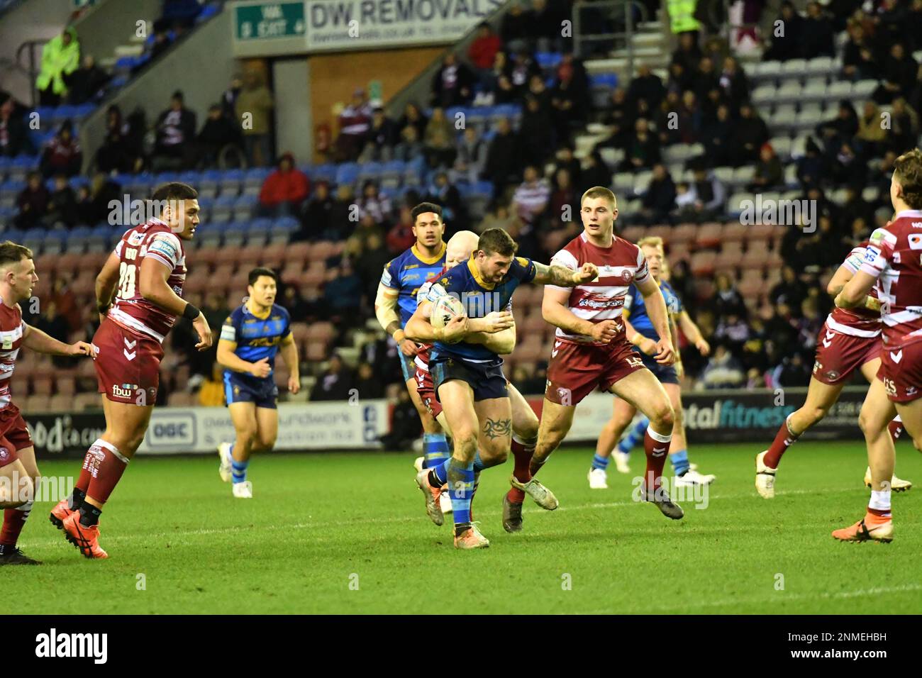 DW Stadium, Wigan, England. 24. Februar 2023 Betfred Super League, Wigan Warriors gegen Wakefield Trinity; Betfred Super League Match zwischen Wigan Warriors und Wakefield Trinity, Guthaben: Mark Percy/Alamy Live News Stockfoto