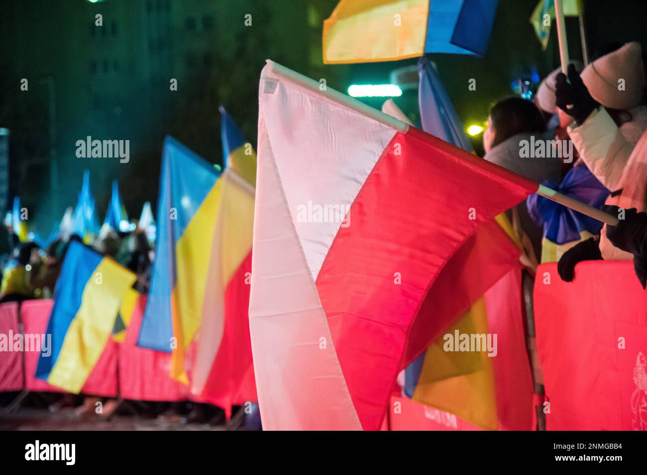 Danzig, Polen. 24. Februar 2023 Protest im ersten Jahrestag der russischen Invasion in der Ukraine © Wojciech Strozyk / Alamy Live News Stockfoto