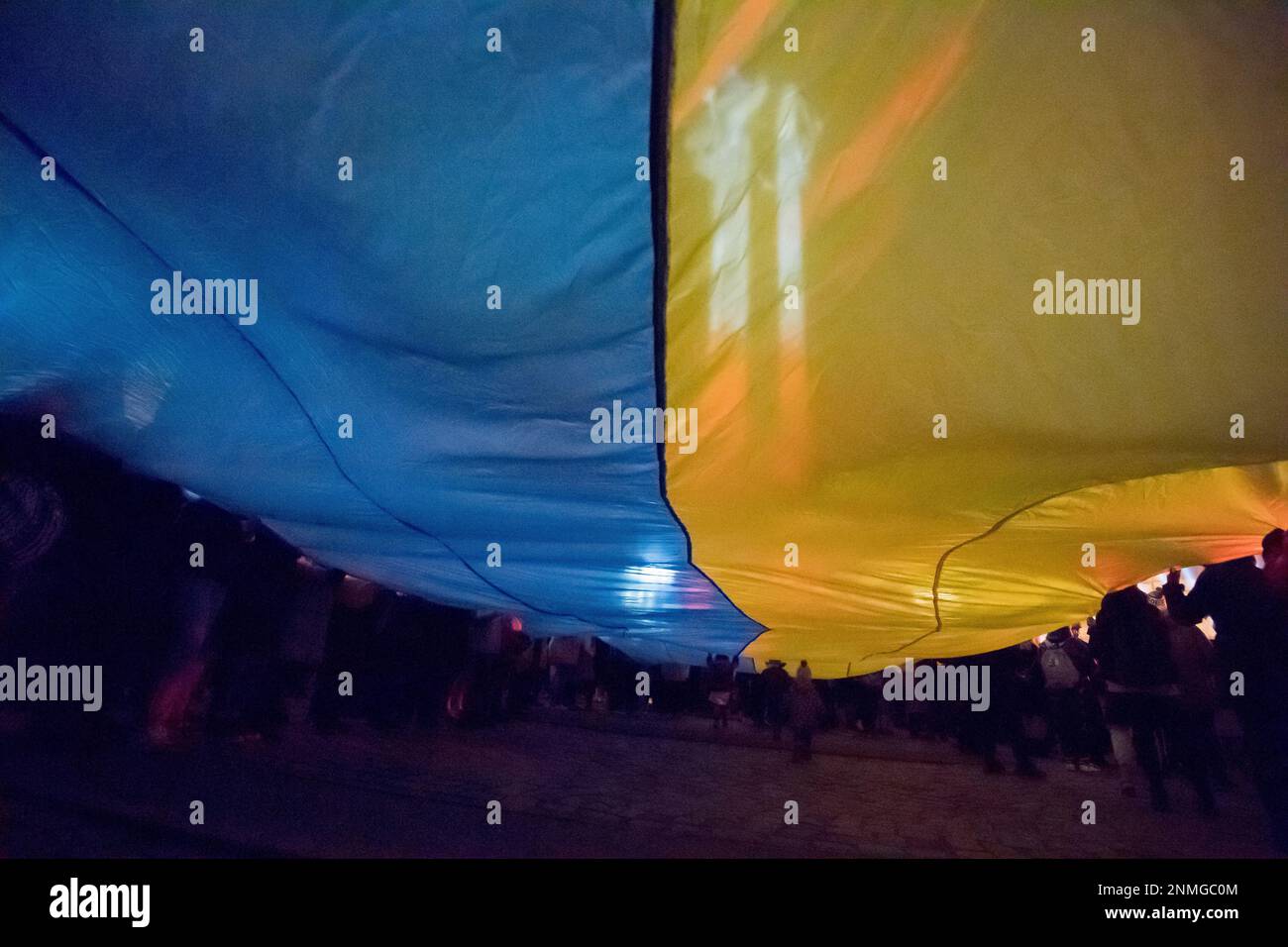 Danzig, Polen. 24. Februar 2023 Protest im ersten Jahrestag der russischen Invasion in der Ukraine © Wojciech Strozyk / Alamy Live News Stockfoto