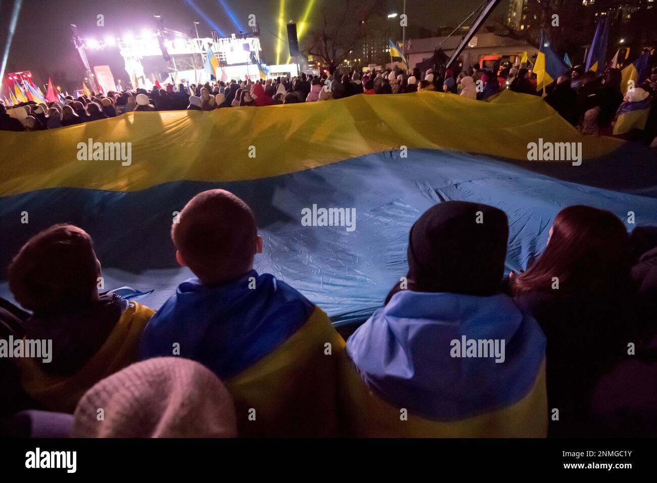 Danzig, Polen. 24. Februar 2023 Protest im ersten Jahrestag der russischen Invasion in der Ukraine © Wojciech Strozyk / Alamy Live News Stockfoto