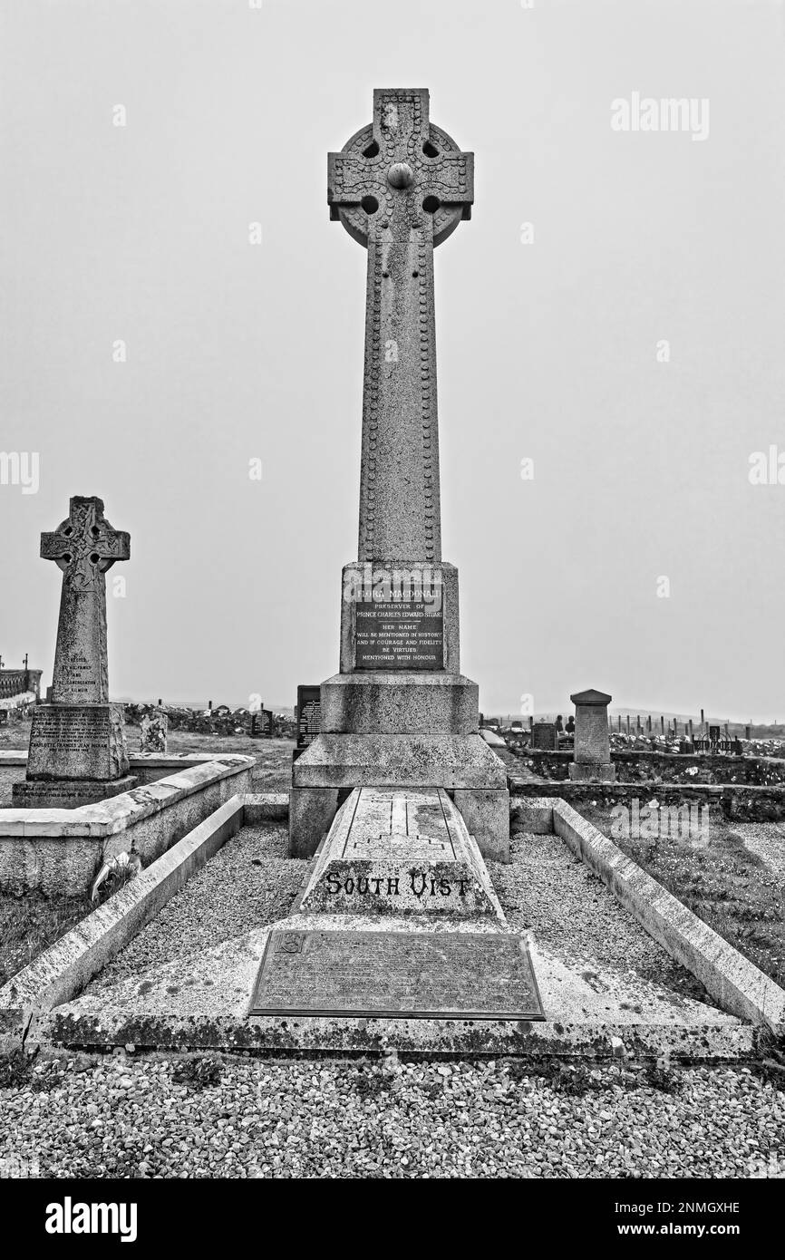 Flora MacDonalds Grave, Kilmuir Cemetery, Isle of Skye, Schottland, Vereinigtes Königreich Stockfoto