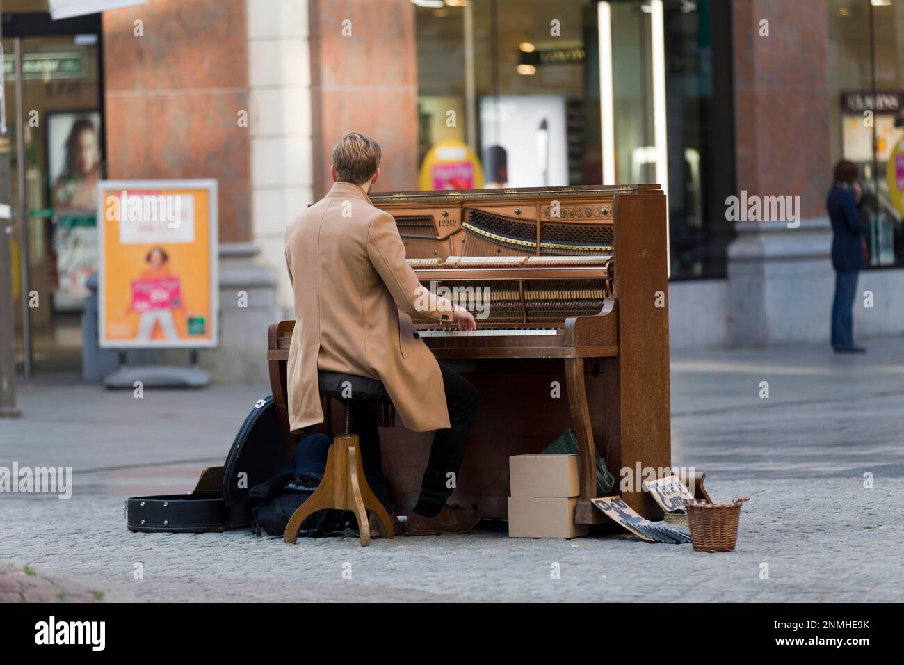 Straßenmusiker in Antwerpen Stockfoto