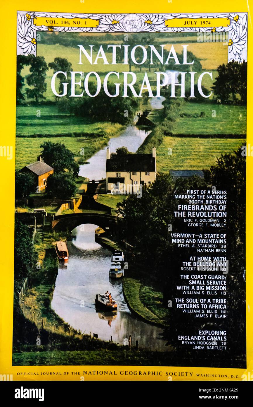 Titelseite des Magazins National Geographic Juli 1974 Stockfoto