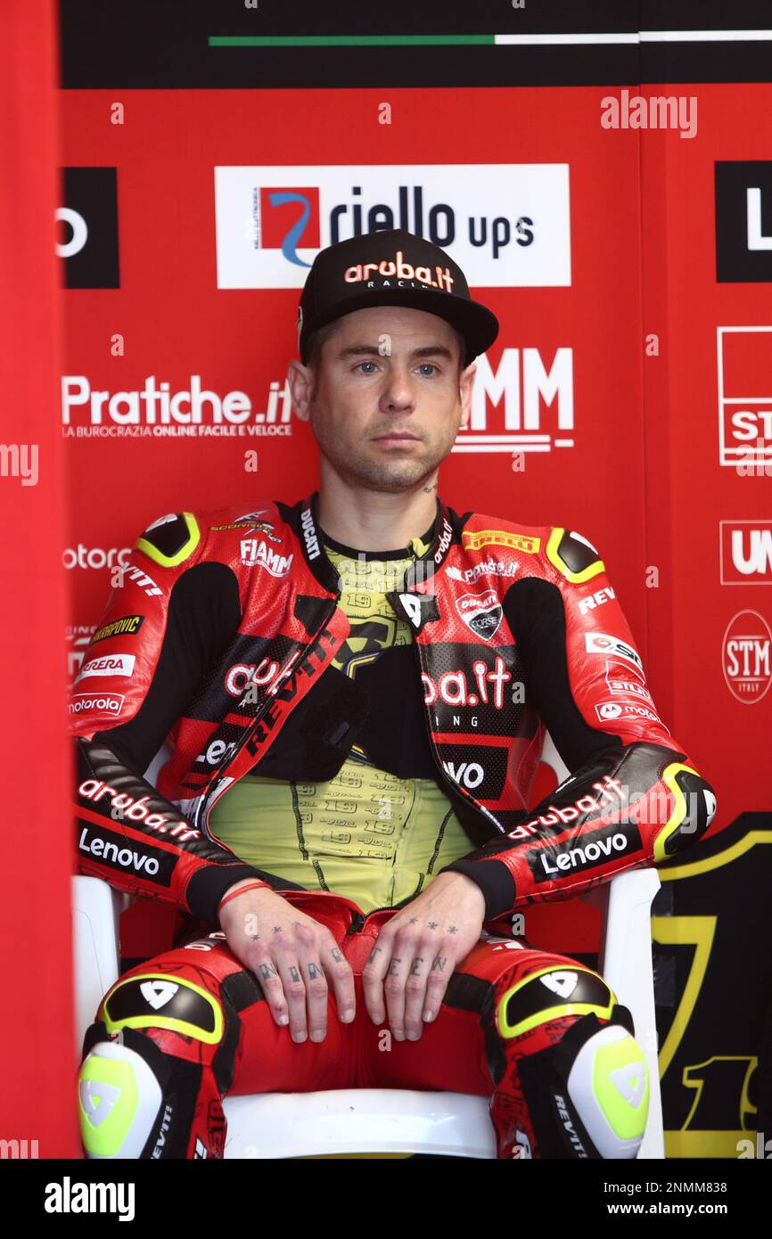 Victoria, Australien. 25. Februar 2023. Alvaro Bautista (ESP) Rennen für Aruba.IT Racing - Ducati-in den Boxen vor dem Tissot Superpole während der 2023. Australischen Grand Ridge Round der MOTUL FIM Superbike World Championship 2023 in Phillip Island, Australien, am 25. Februar 2023 - Bildgutschrift: brett keating/Alamy Live News Stockfoto