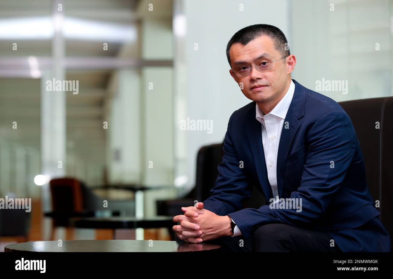 Binance founder and chief executive Zhao Changpeng, photographed on 12 July 2021. (Singapore Press via AP Images) Stockfoto