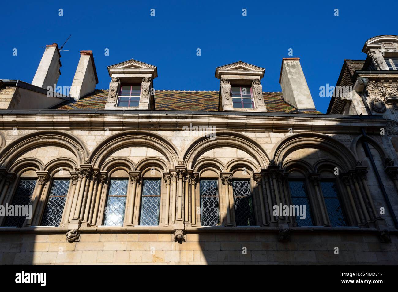Typische Fassade der Dijon-Architektur, Frankreich Stockfoto
