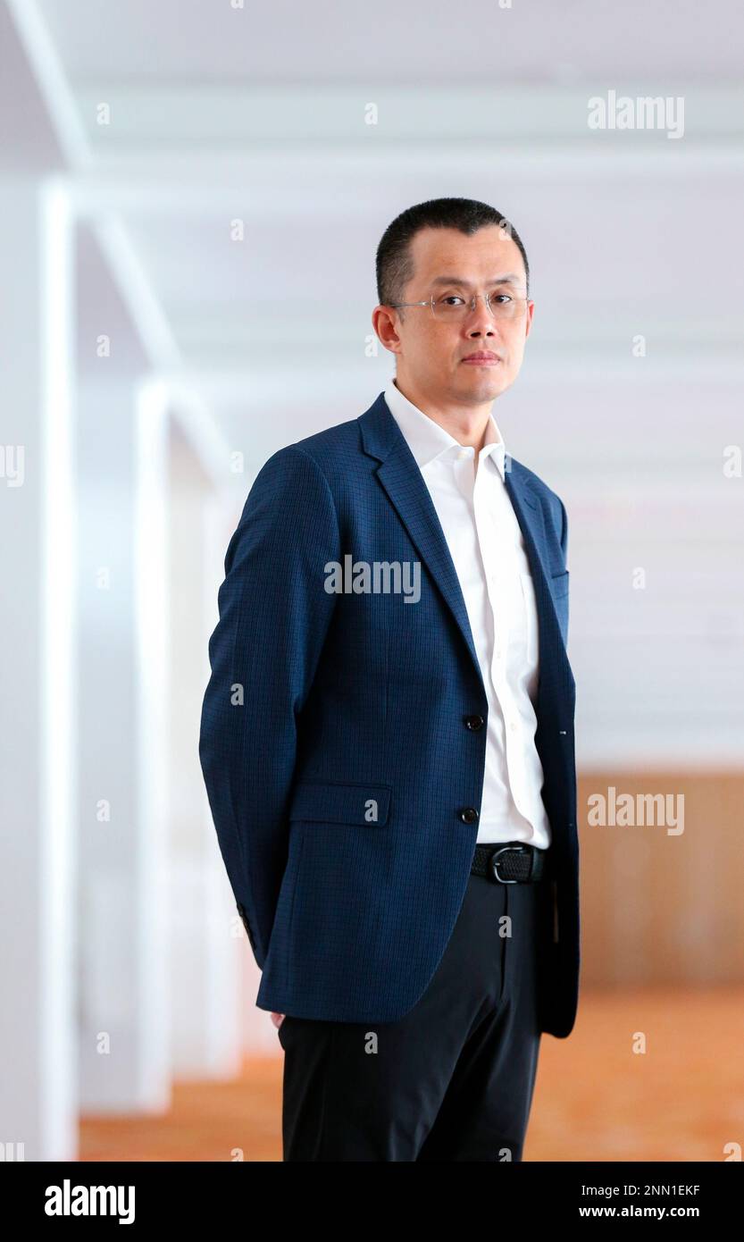 Binance founder and chief executive Zhao Changpeng, photographed on 12 July 2021 (Singapore Press via AP Images) Stockfoto