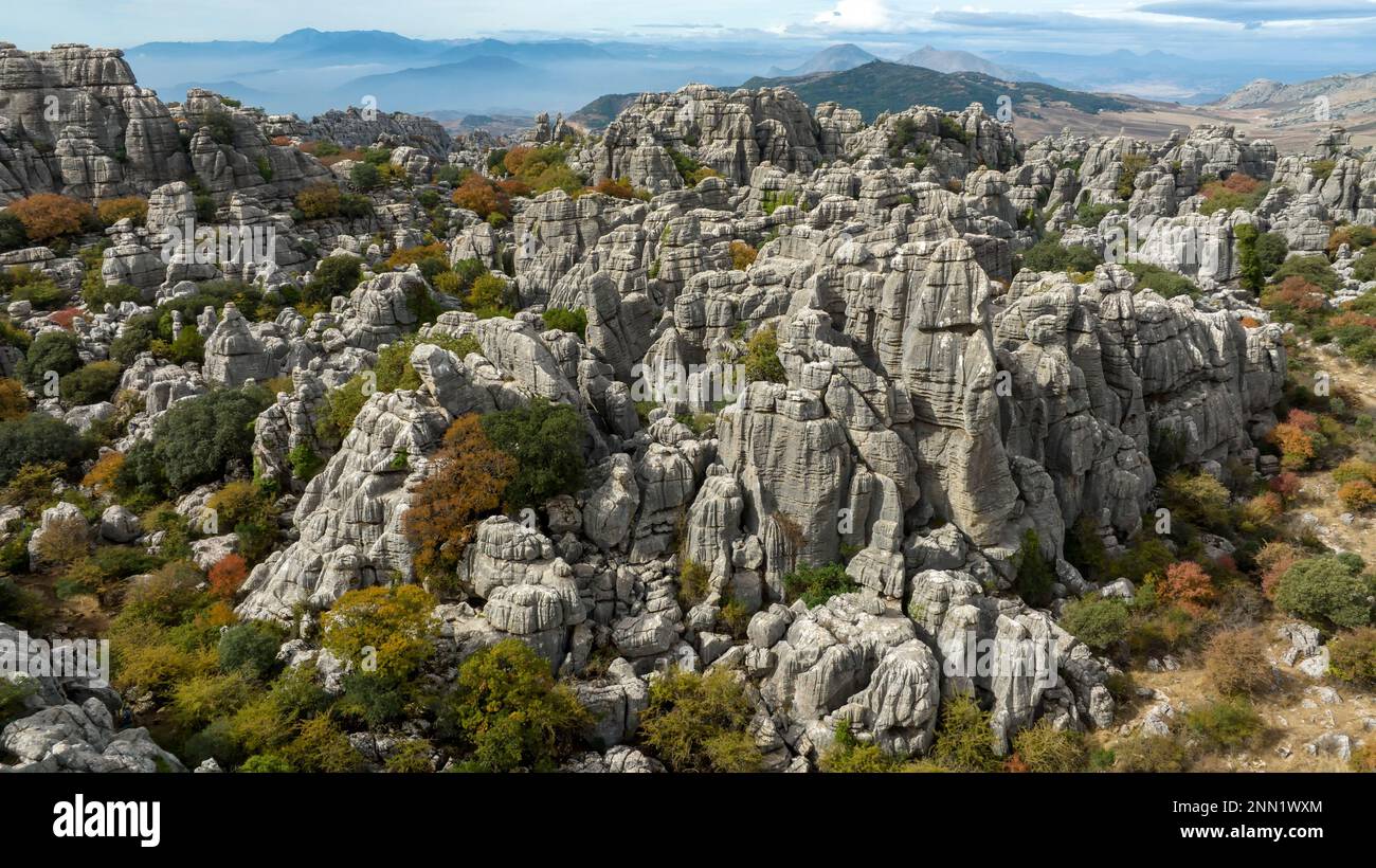 Blick auf die natürliche Stätte von Antequera in der Provinz Malaga, Spanien Stockfoto