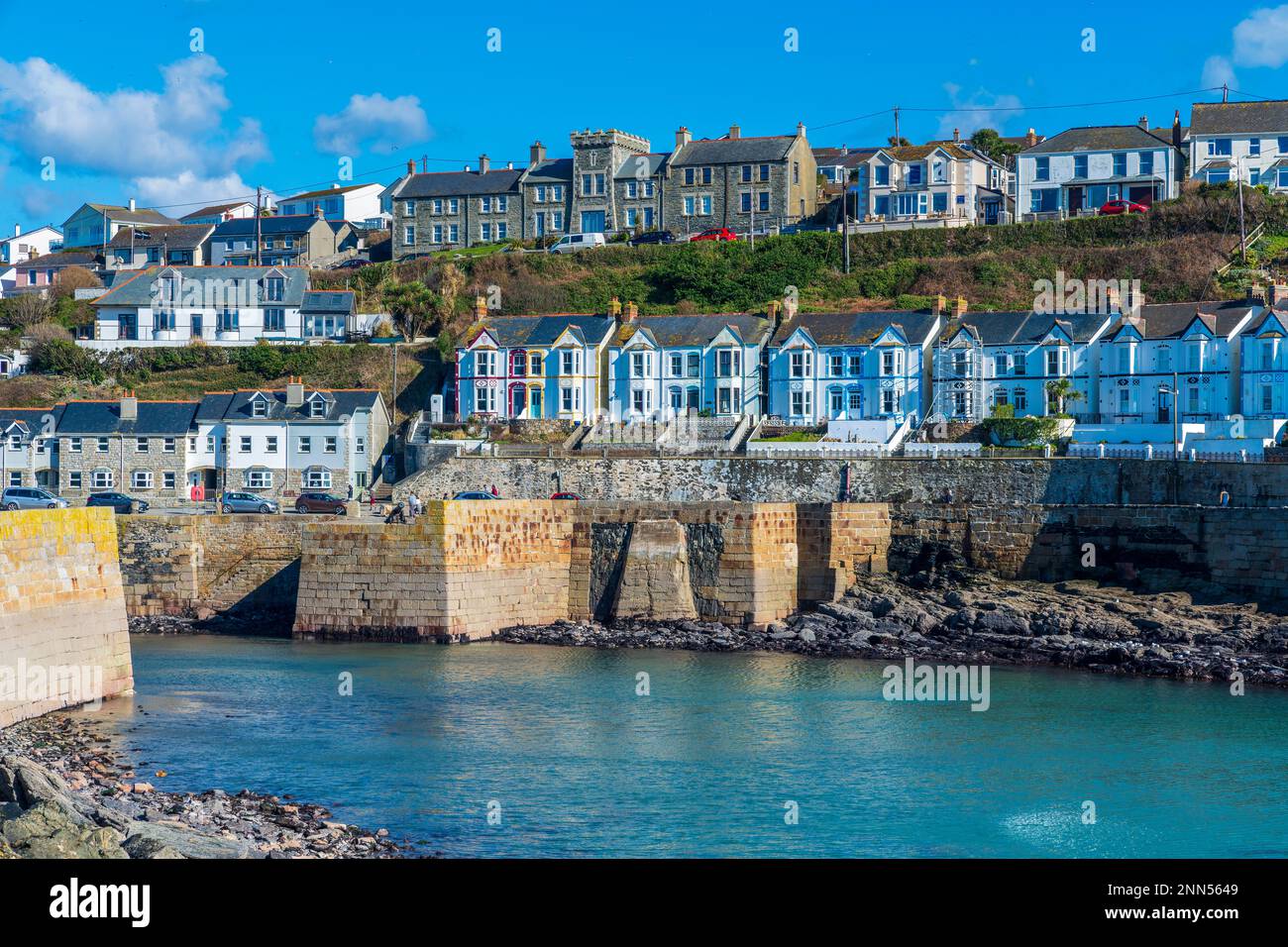 Porthleven Harbor, Cornwall, England Stockfoto