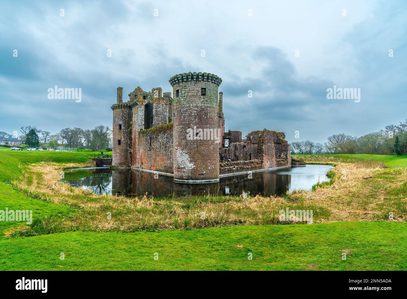 Caerlaverock Castle, Glencaple, Dumfries and Galloway, Schottland, Vereinigtes Königreich Europa Stockfoto