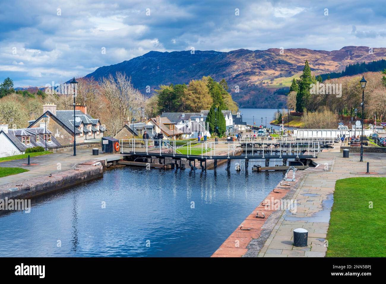 Caledonian Canal, Fort Augustus, Schottland. Stockfoto