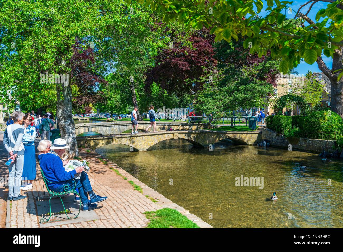 Bourton on the Water, Cotswolds, Gloucestershire, England, Vereinigtes Königreich, Europa Stockfoto