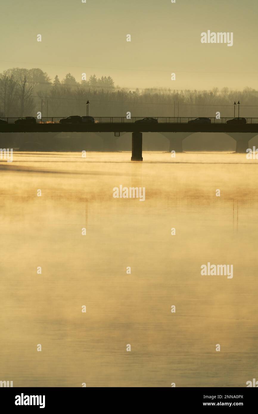 Sonnenaufgang am Innspitz Stockfoto