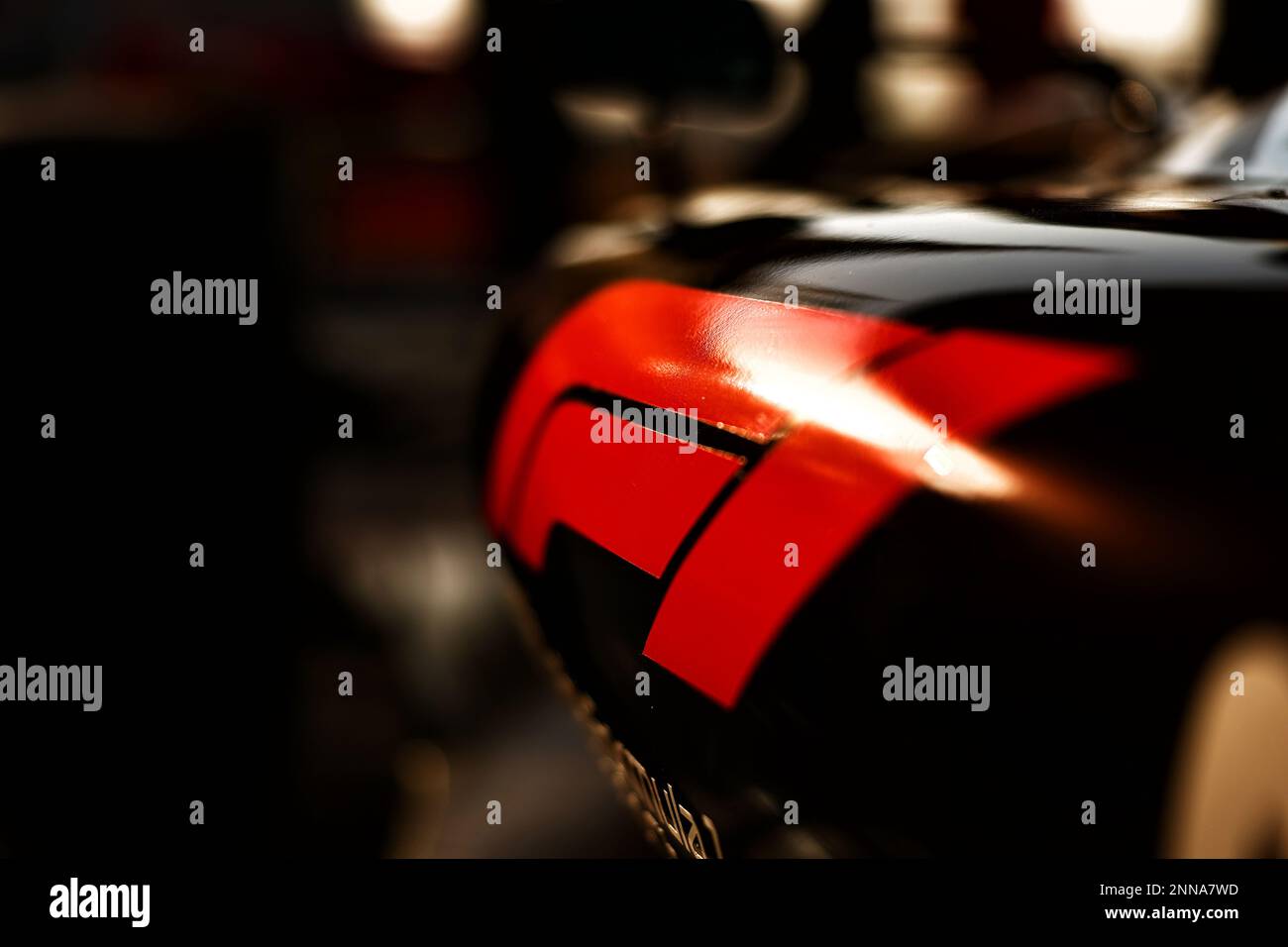 Sakhir, Bahrain. 25. Februar 2023 F1 Show-Auto - Seitenkoffer. Formula One Testing, Day Three, Samstag, 25. Februar 2023. Sakhir, Bahrain. Kredit: James Moy/Alamy Live News Stockfoto