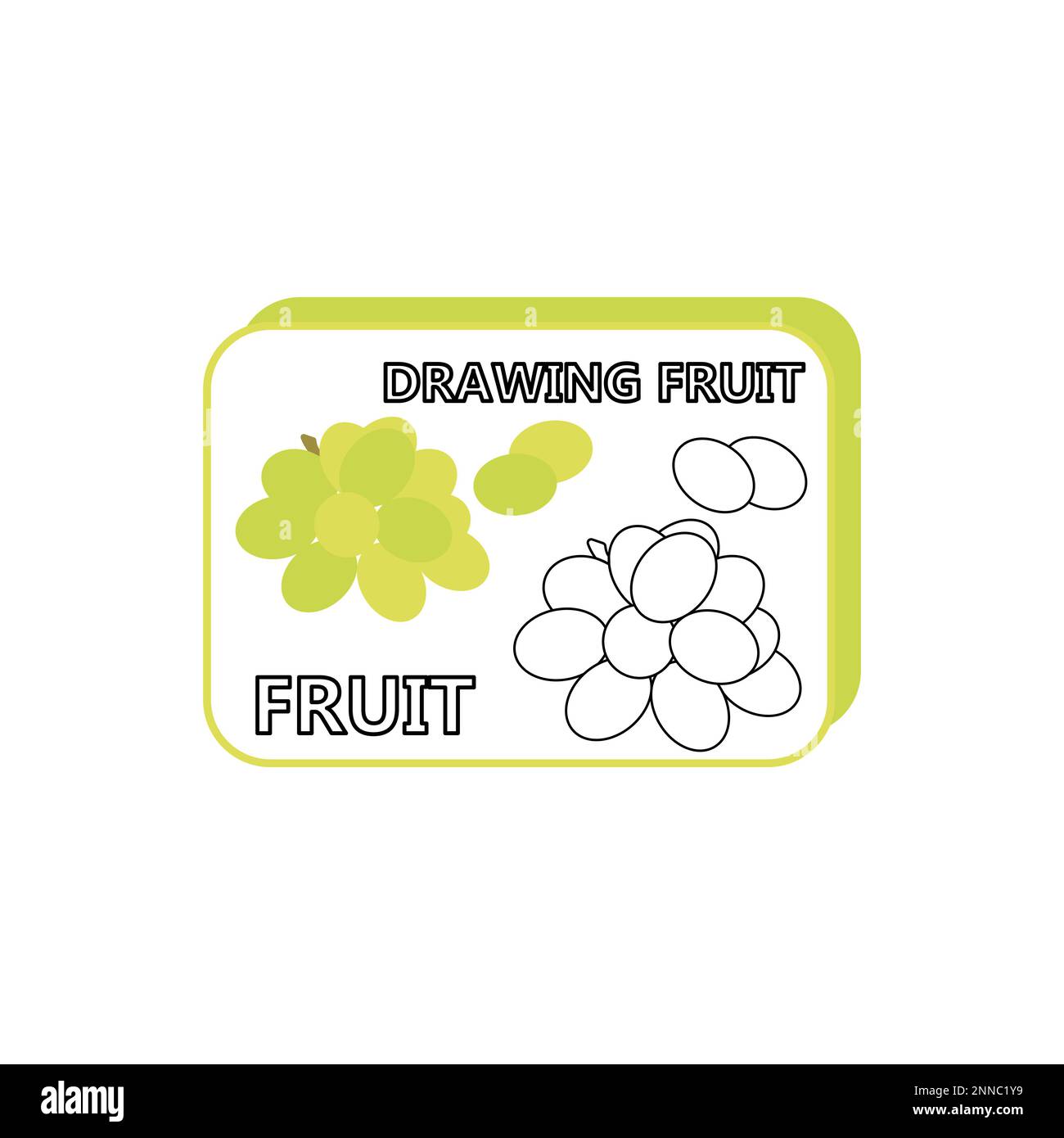 Malbuch für Kinder mit Traubensymbol Stock Vektor